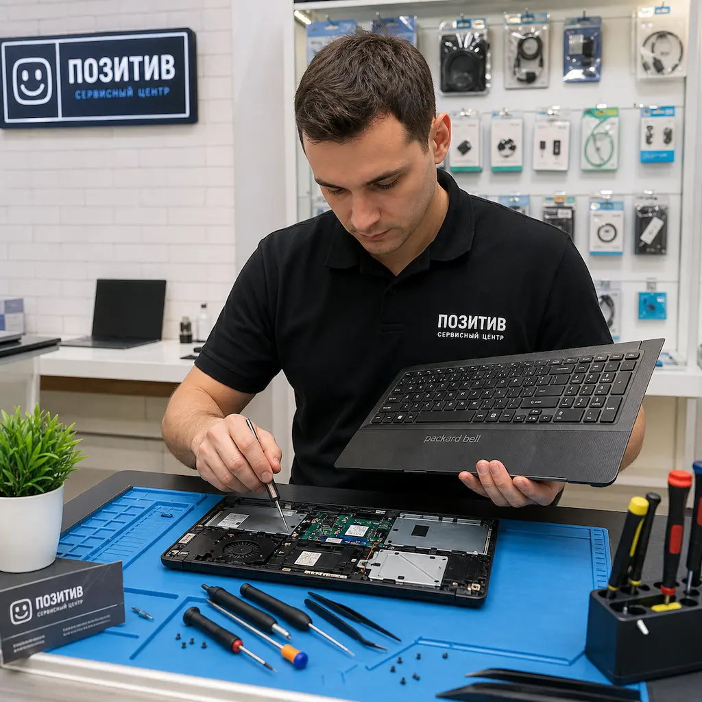заменить клавиатуру на ноутбуке Packard Bell в Селятино