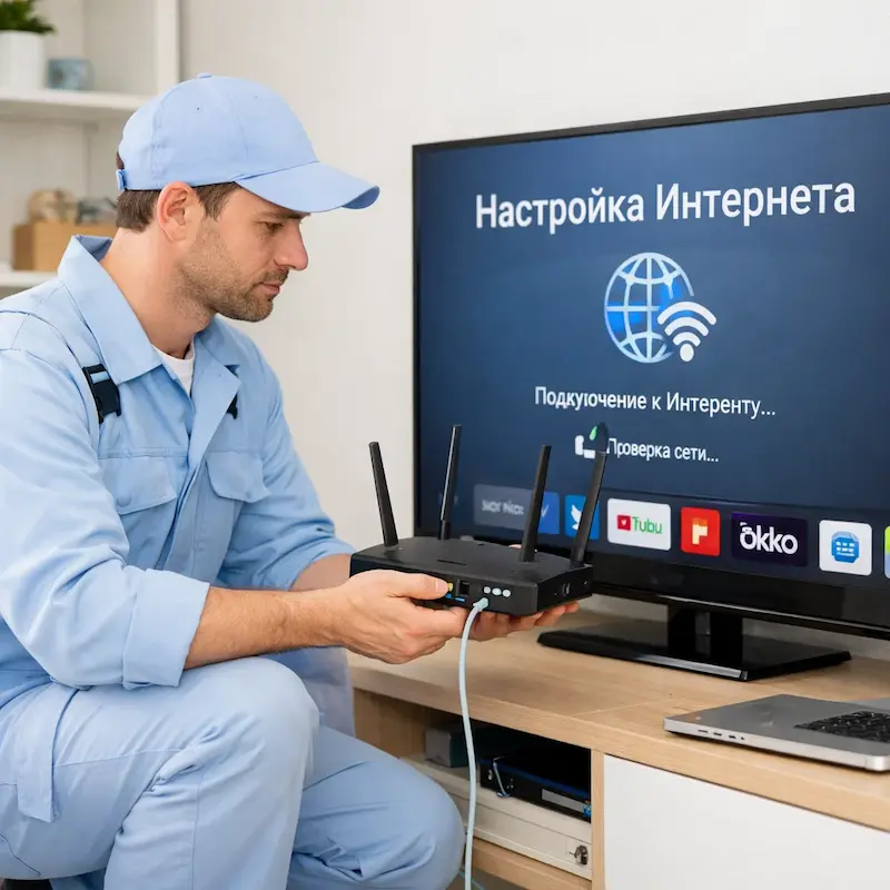 Настройка интернета на телевизоре в Селятино