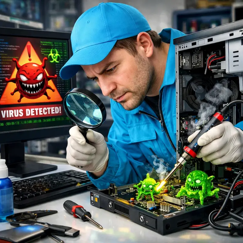 Вылечить компьютерный вирус в Селятино